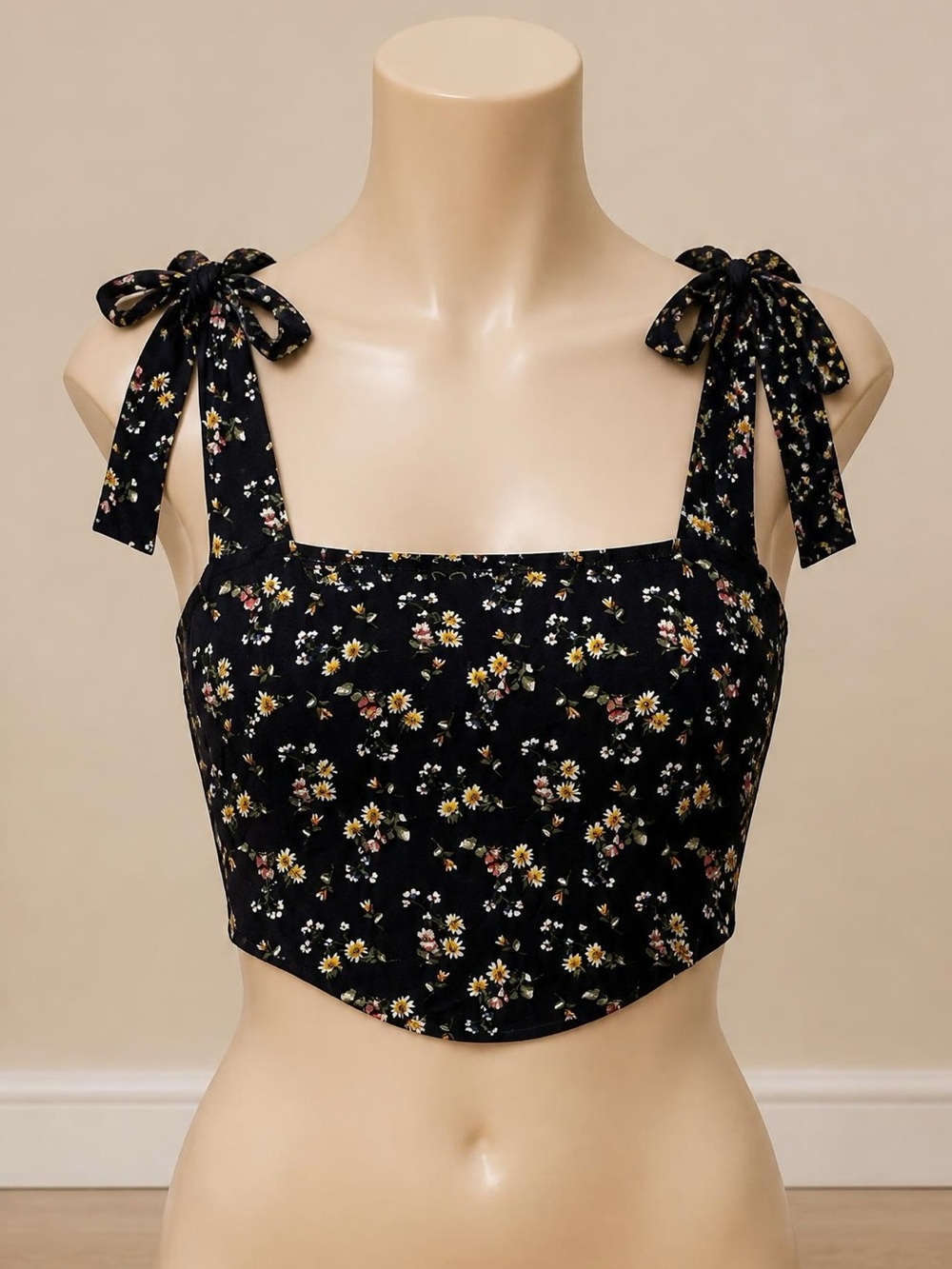 House of CB Floral Corset Top Boned Bustier Pink Blue Size Small